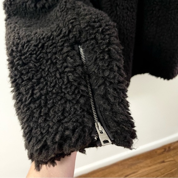 AllSaints Kentaro Sherpa Biker Jacket - Picture 11 of 14